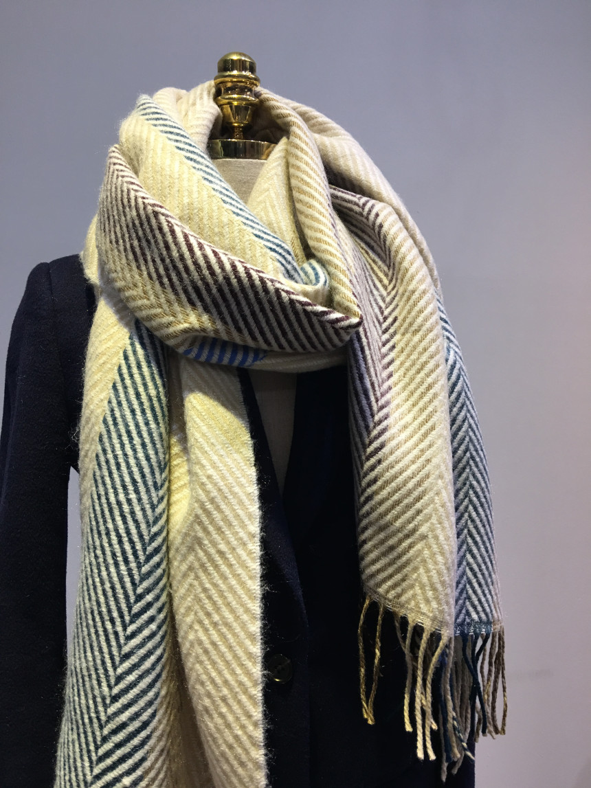 Herringbone Check Shawl Muffler