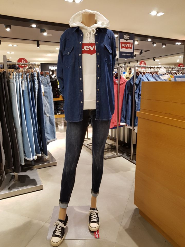 Korea Jeans Pants Levi's 711 Skinny Pit Worms L