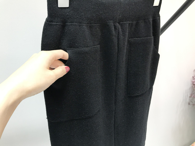 Free Shipping Pocket Long Knit Skirt Long Autumn t