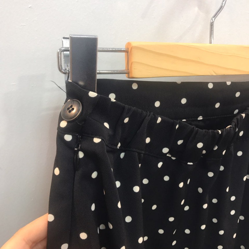 Dot A-line long skirt 20s feminine coordination gu