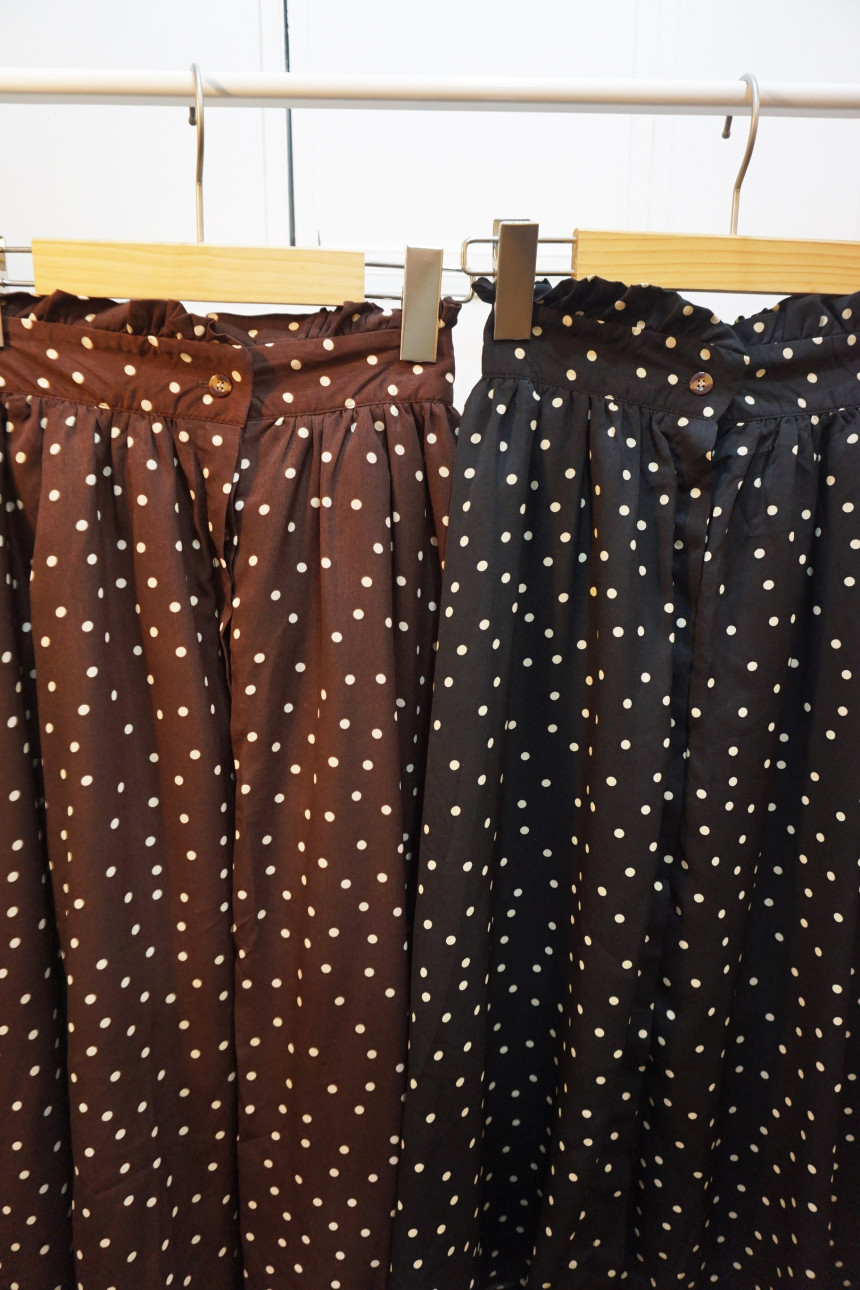 Frilled Dot Skirt Fashion Fall Long Papi Dots Long