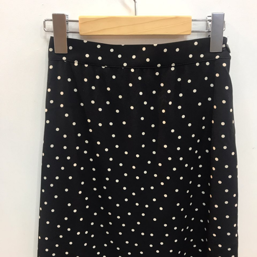 Dot A-line long skirt 20s feminine coordination gu