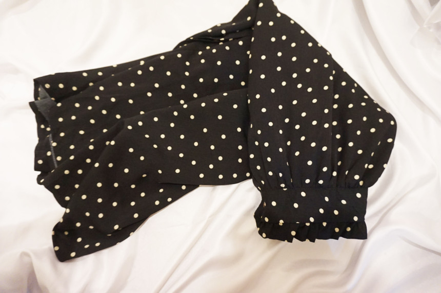 Frilled Dot Skirt Fashion Fall Long Papi Dots Long