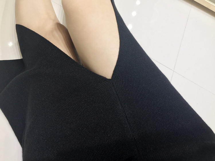 Free Shipping Pocket Long Knit Skirt Long Autumn t