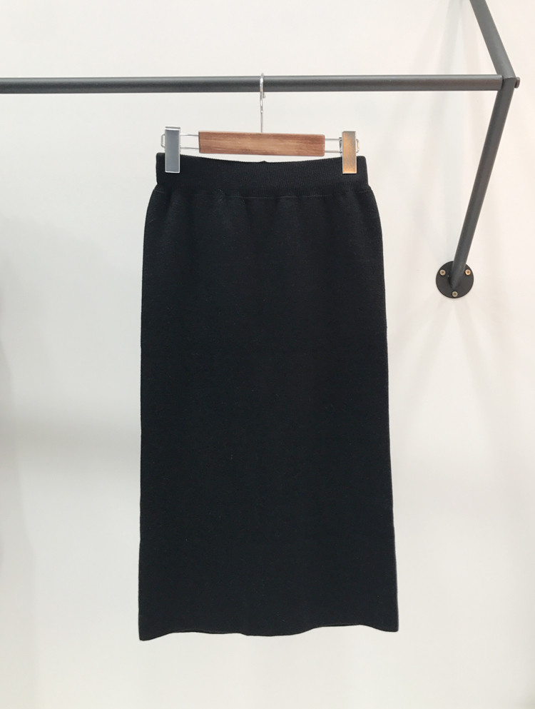 Free Shipping Pocket Long Knit Skirt Long Autumn t
