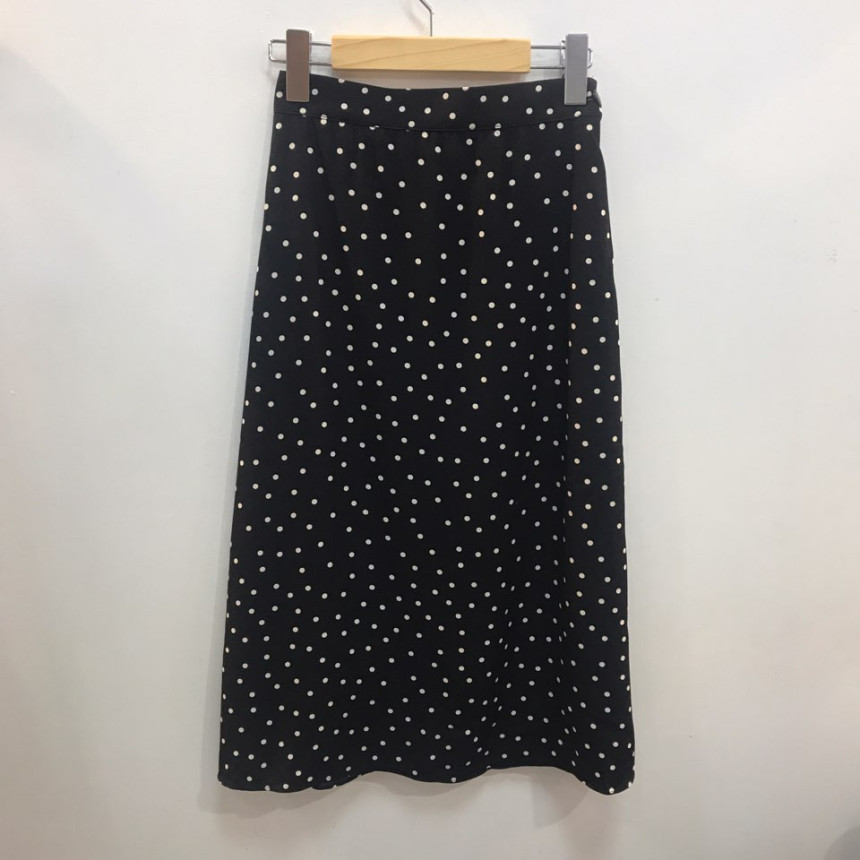 Dot A-line long skirt 20s feminine coordination gu