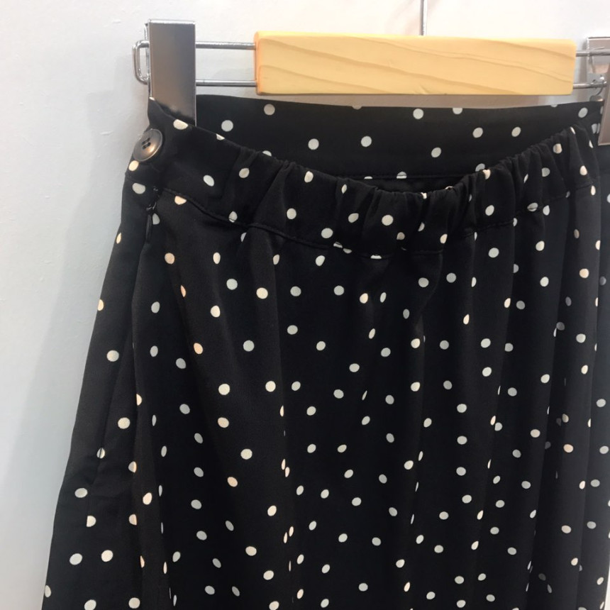 Dot A-line long skirt 20s feminine coordination gu