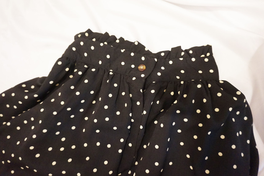 Frilled Dot Skirt Fashion Fall Long Papi Dots Long