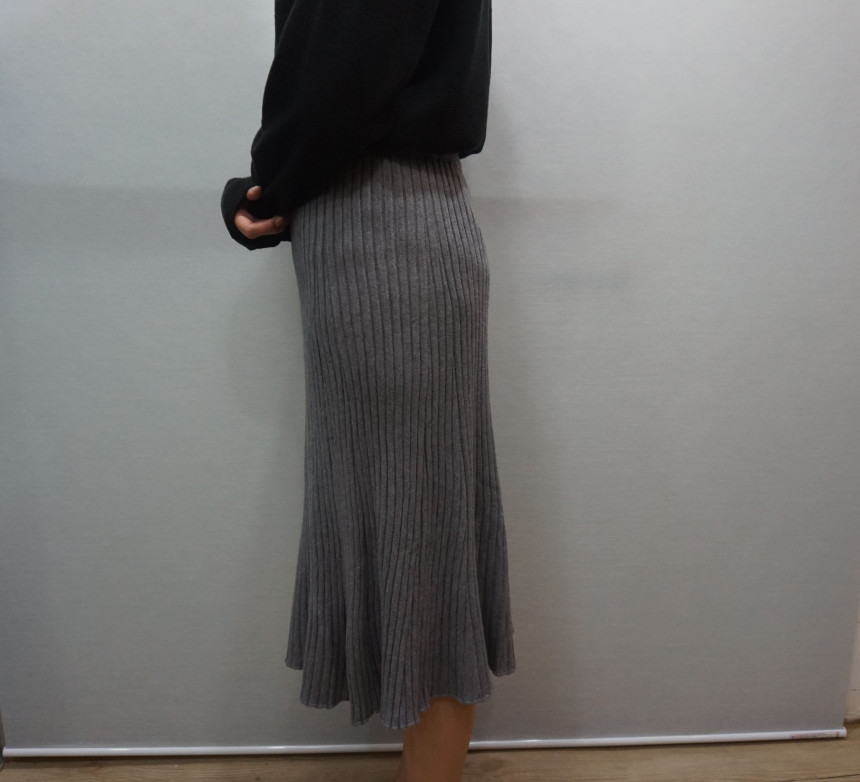 Girly Knit Skirt Bending Women Long Big Size Fall