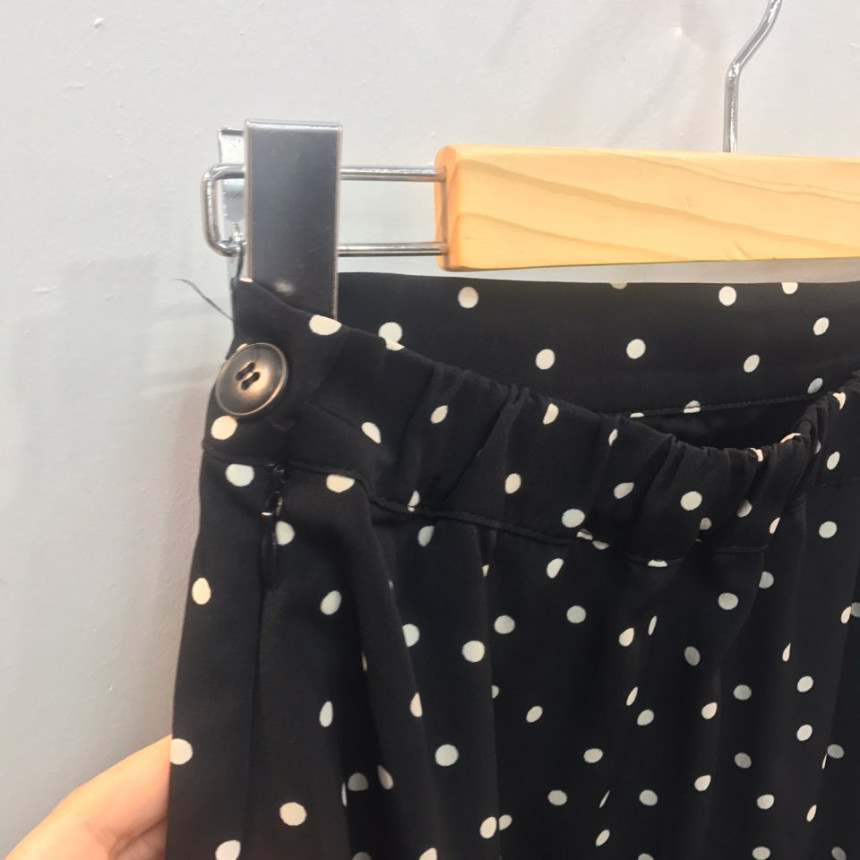 Dot A-line long skirt 20s feminine coordination gu