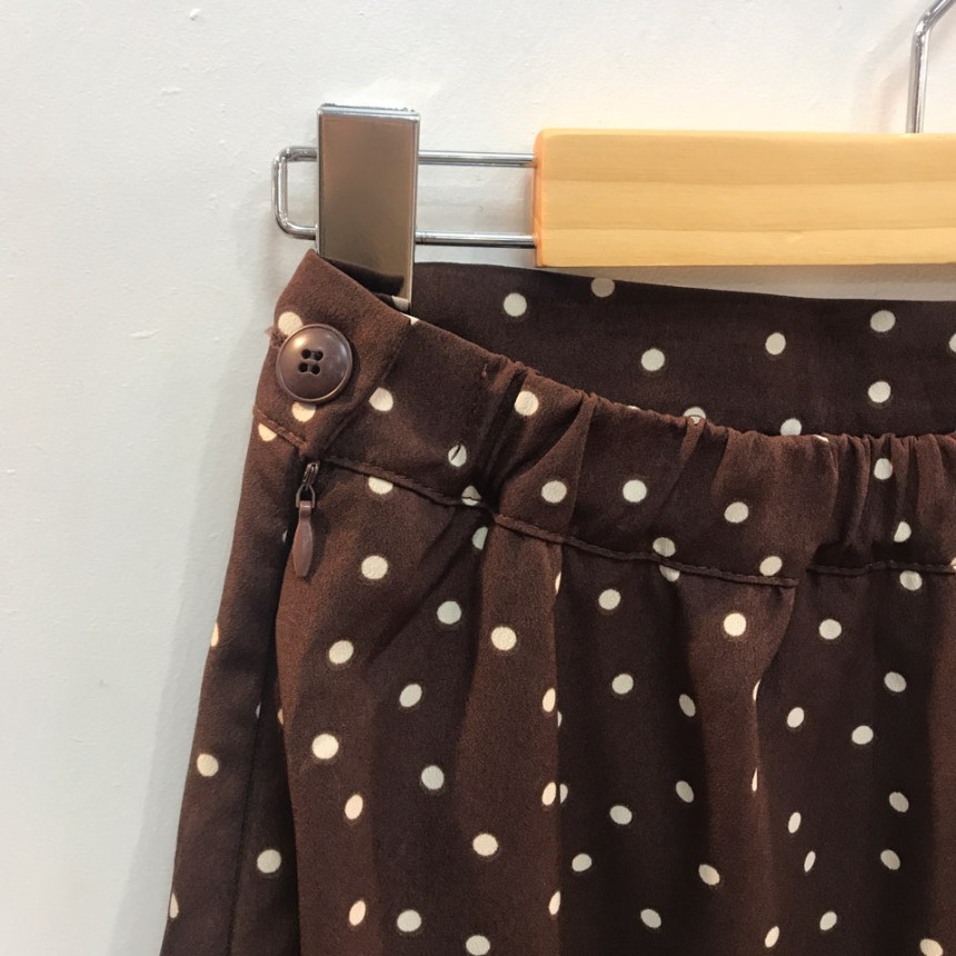 Dot A-line long skirt 20s feminine coordination gu
