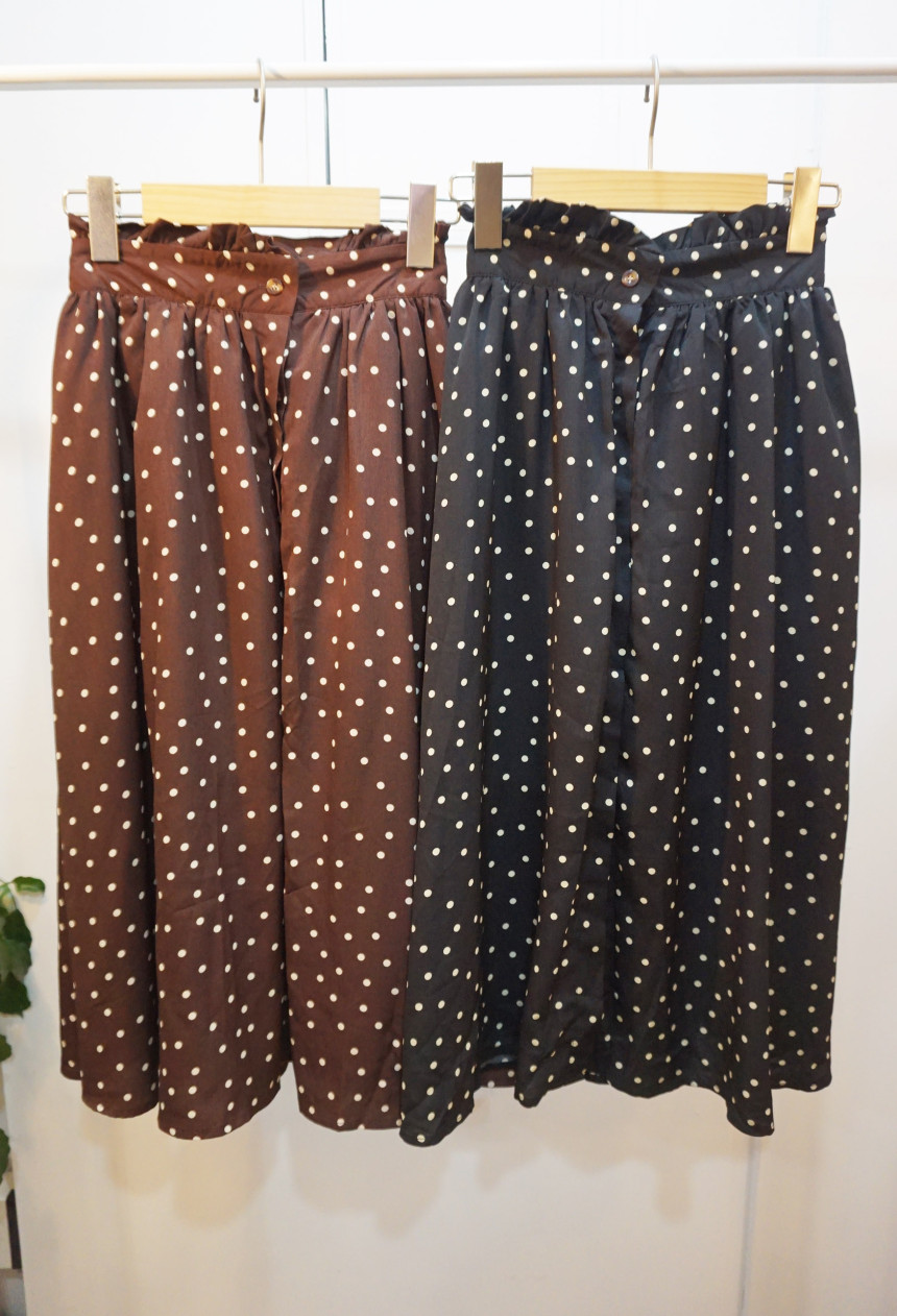 Frilled Dot Skirt Fashion Fall Long Papi Dots Long