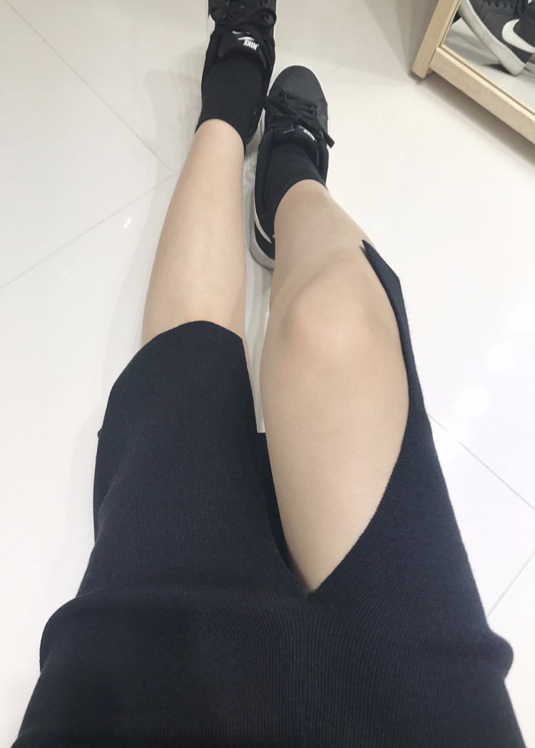 Free Shipping Pocket Long Knit Skirt Long Autumn t