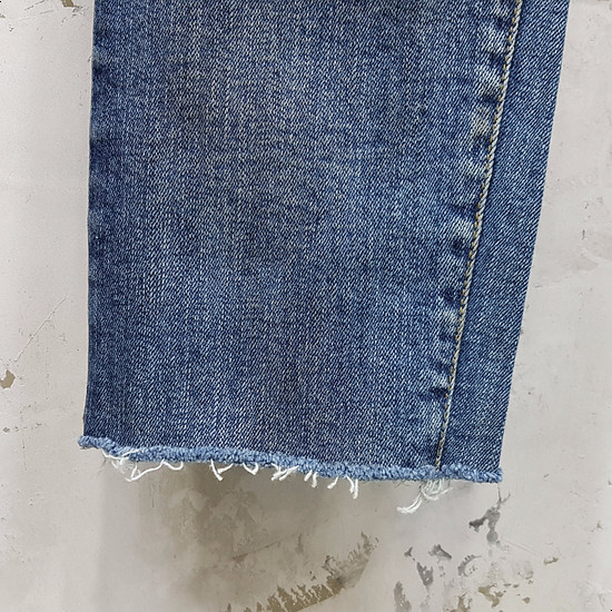 Korea Jeans Pants Men's Latex Hem Cut Jeans Jea