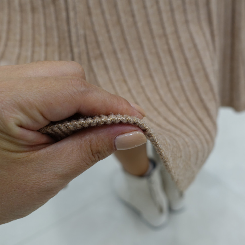 Knit cut A-line long skirt 2col Winter feminine ba