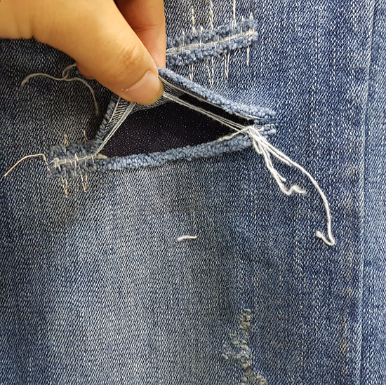 Korea Jeans Pants Men's Latex Hem Cut Jeans Jea