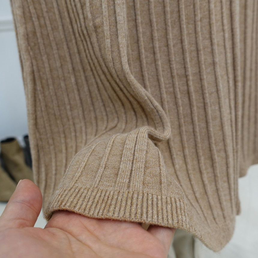 Knit cut A-line long skirt 2col Winter feminine ba