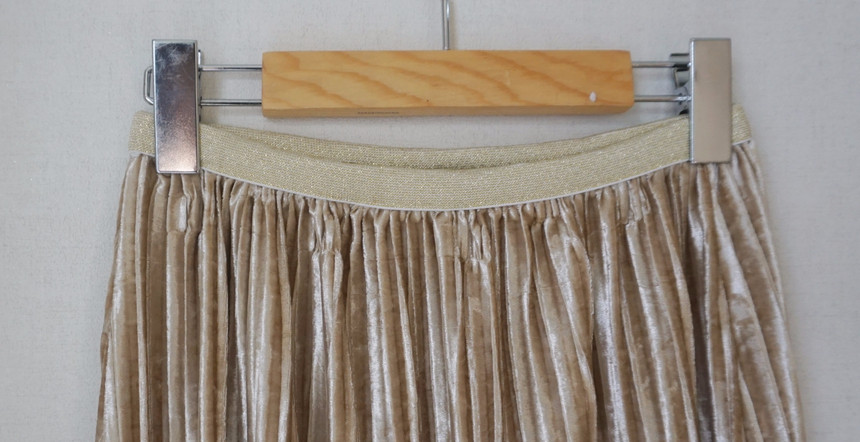 Dancing Gold Velvet Pearl Pleated Pleated Bending 