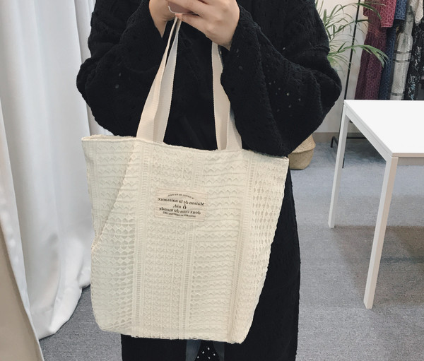 Double Lace Eco Bag 2color Daily Bag Casual Bag Pu
