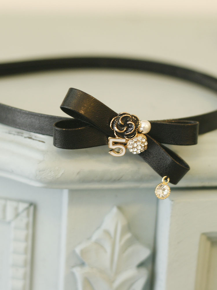 Hair Accessories Cubic Coco Leather Ribbon Headban