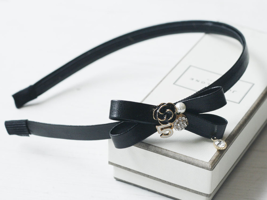 Hair Accessories Cubic Coco Leather Ribbon Headban