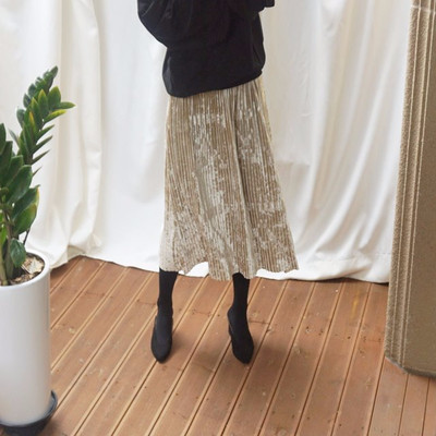 Dancing Gold Velvet Pearl Pleated Pleated Bending 