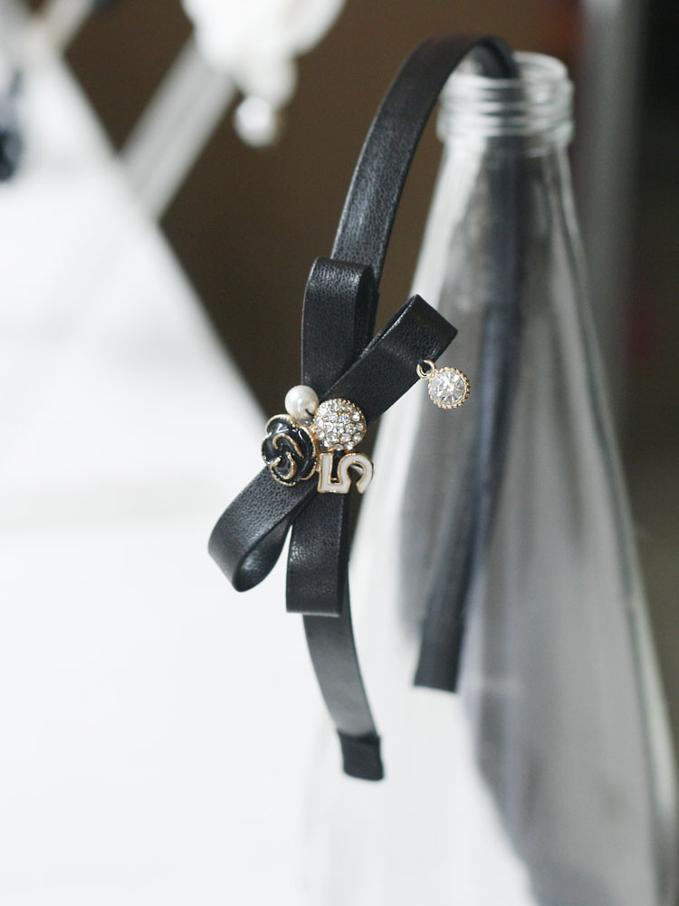 Hair Accessories Cubic Coco Leather Ribbon Headban