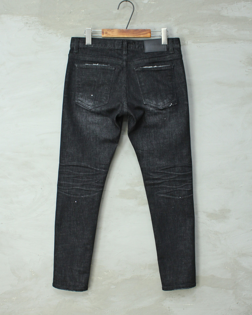 Korea Jeans Pants Black Jeans Embossed Slim Fit De