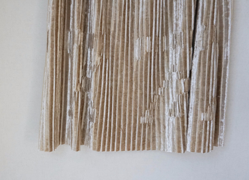 Dancing Gold Velvet Pearl Pleated Pleated Bending 