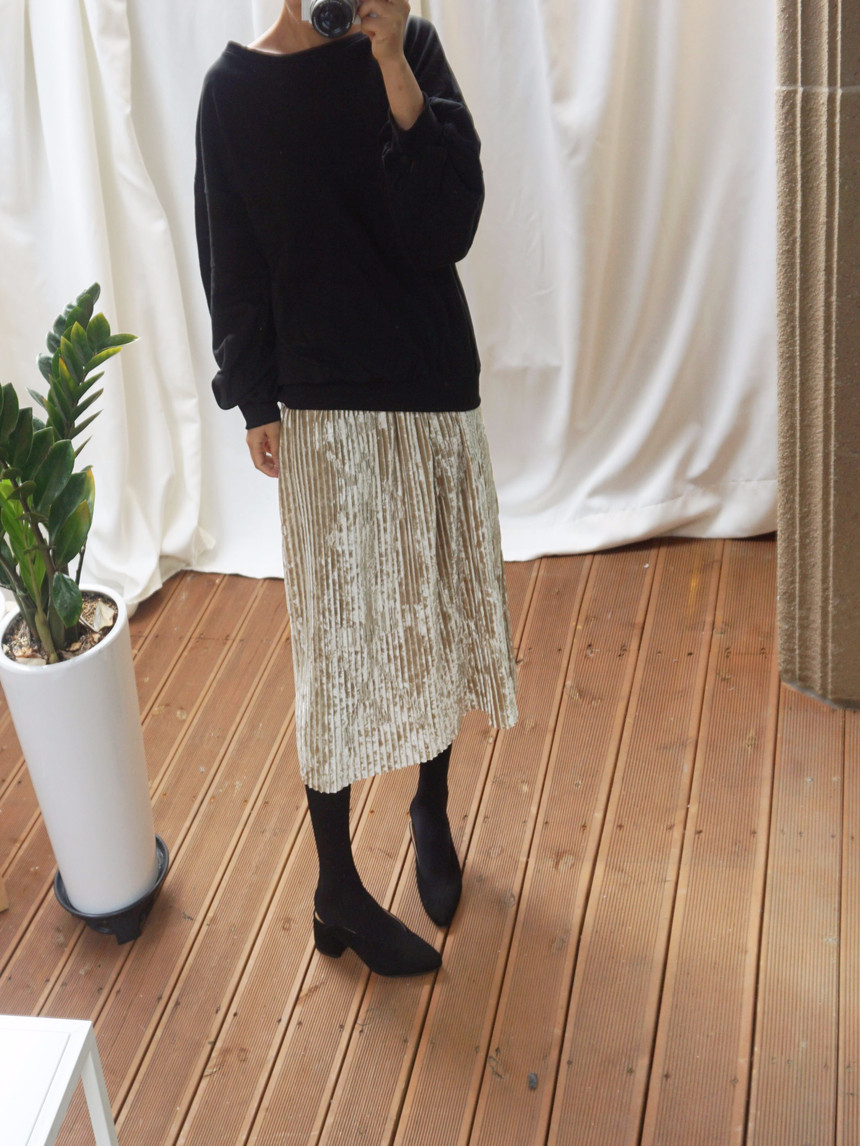 Dancing Gold Velvet Pearl Pleated Pleated Bending 