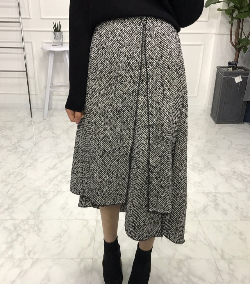 Uncut skirt Women Long Autumn Flare Mermaid Hairst