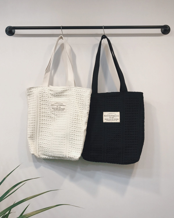 Double Lace Eco Bag 2color Daily Bag Casual Bag Pu