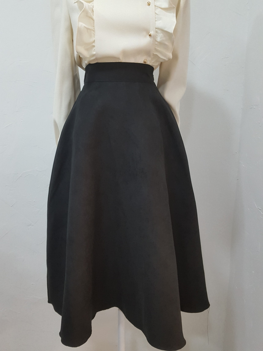 Suede long skirt blindfold classic modern daily lo