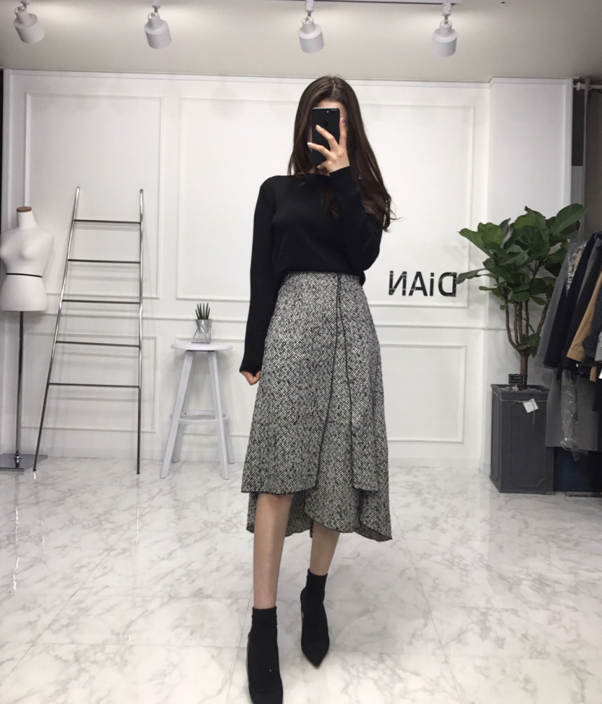 Uncut skirt Women Long Autumn Flare Mermaid Hairst