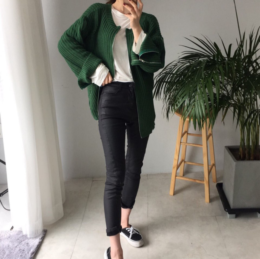 Korea Jeans Pants Coated Jean High West Autumn Mat