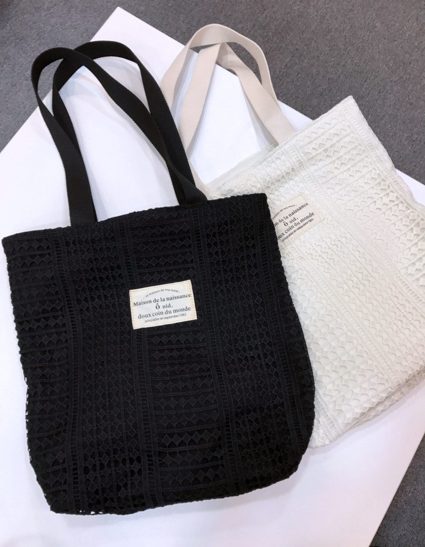 Double Lace Eco Bag 2color Daily Bag Casual Bag Pu