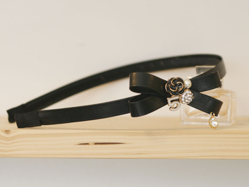 Hair Accessories Cubic Coco Leather Ribbon Headban