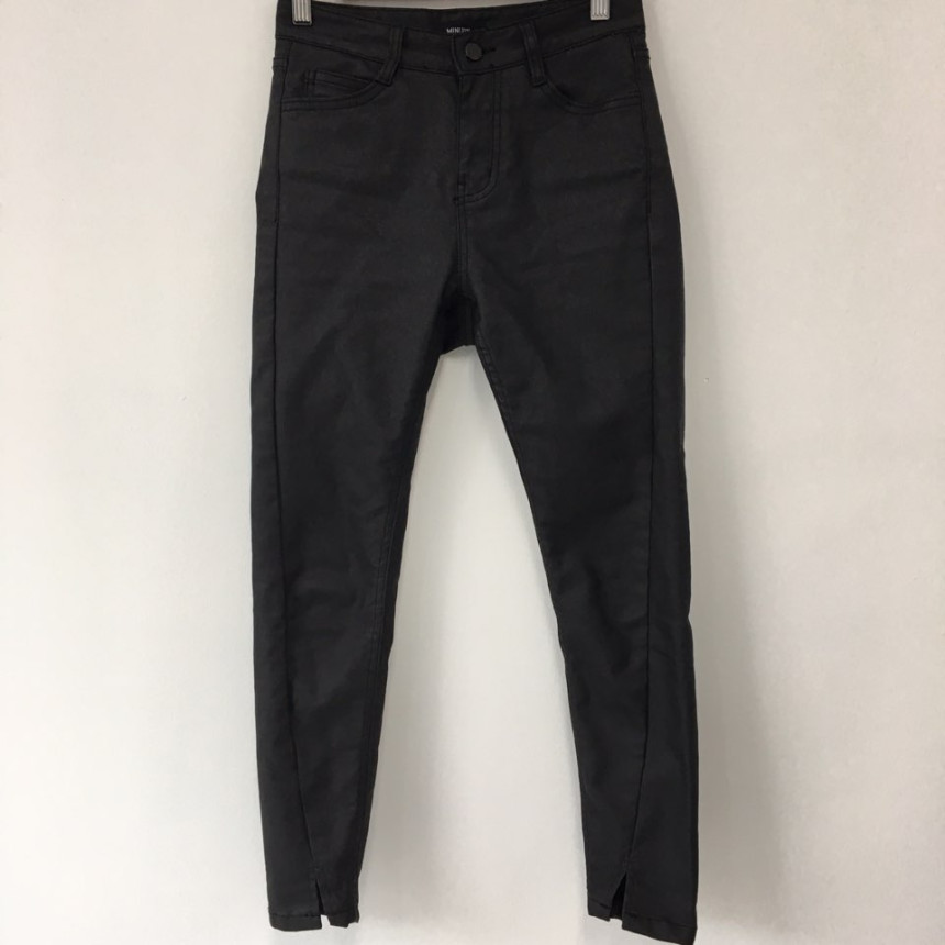 Korea Jeans Pants Coated Jean High West Autumn Mat