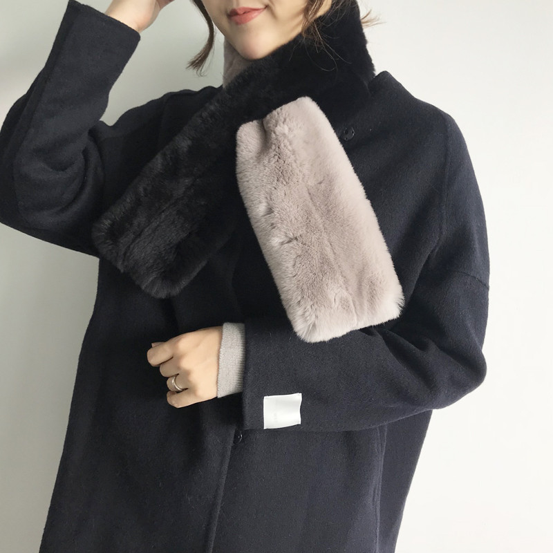 Real Rex Two-tone muffler C170105016-32 Women's