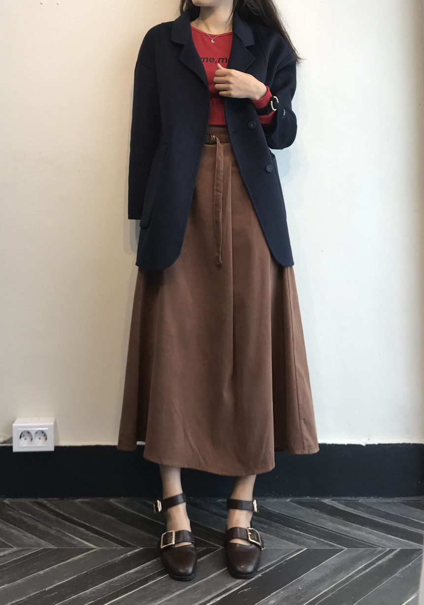 Long skirt 2color skirt autumn