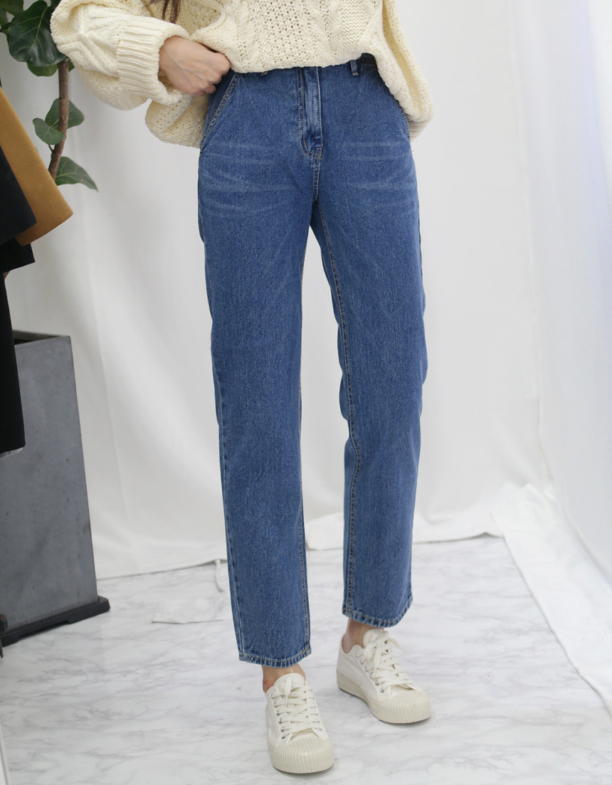 Korea Jeans Pants Rear Banding Exhaust Jeans Autum