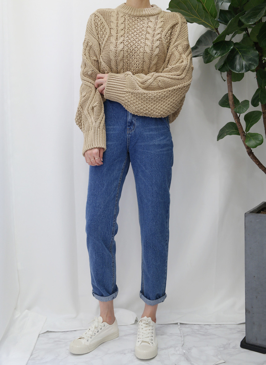 Korea Jeans Pants Rear Banding Exhaust Jeans Autum