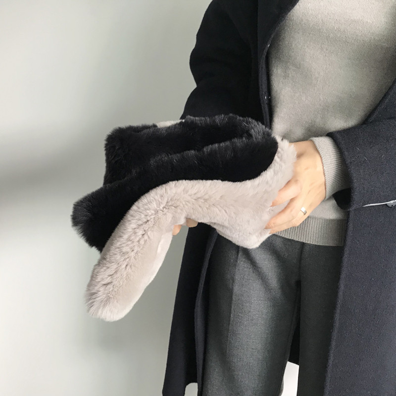 Real Rex Two-tone muffler C170105016-32 Women's