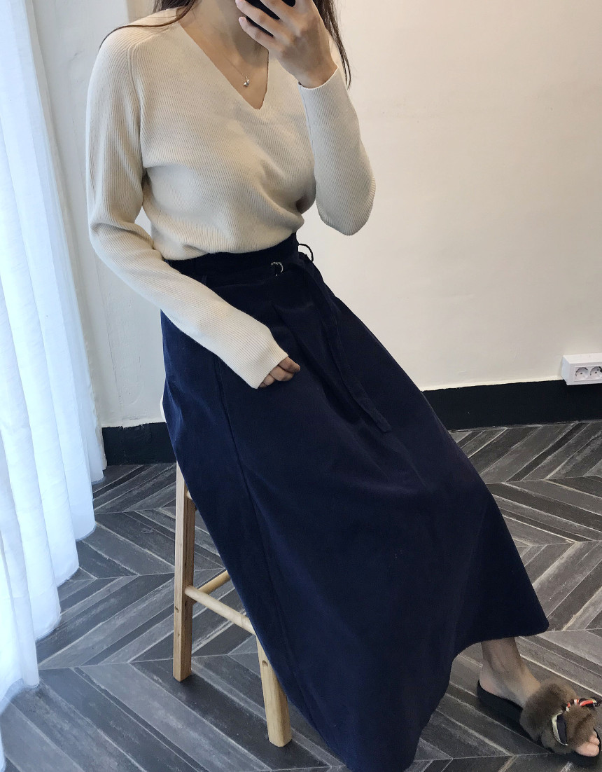 Long skirt 2color skirt autumn
