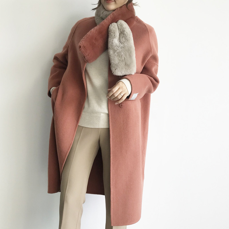 Real Rex Two-tone muffler C170105016-32 Women's