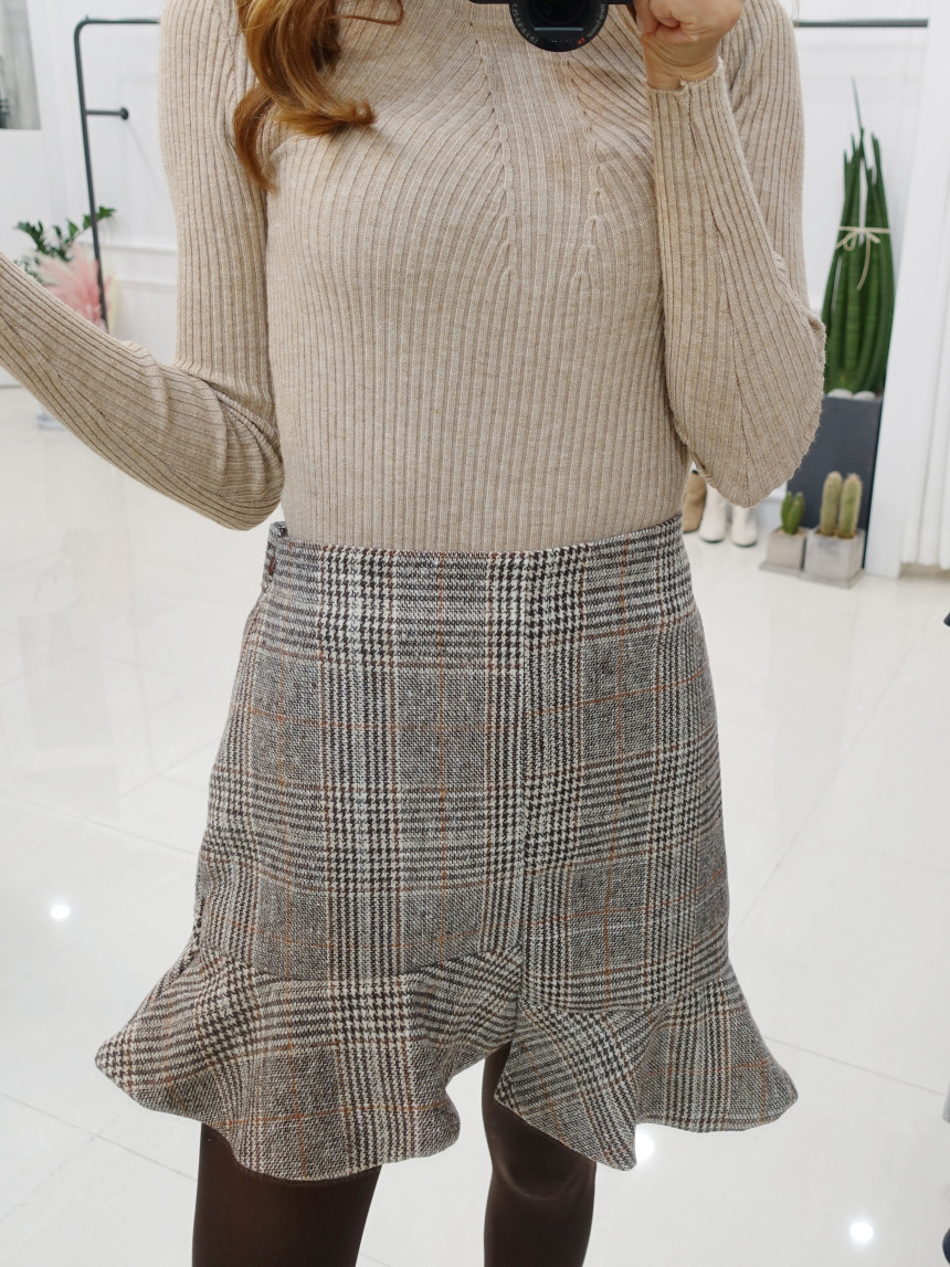 Minnie Skirt 2col hula check Uncle Winter cute cut
