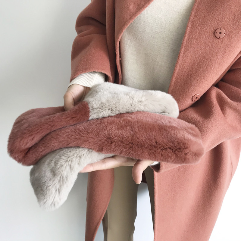 Real Rex Two-tone muffler C170105016-32 Women's