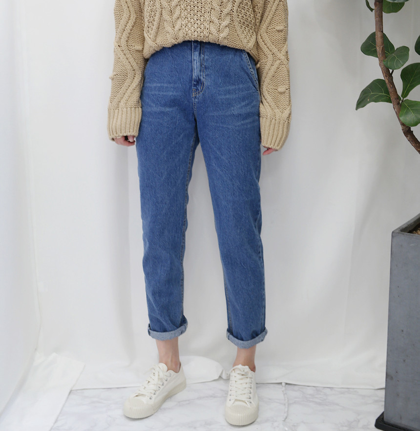 Korea Jeans Pants Rear Banding Exhaust Jeans Autum