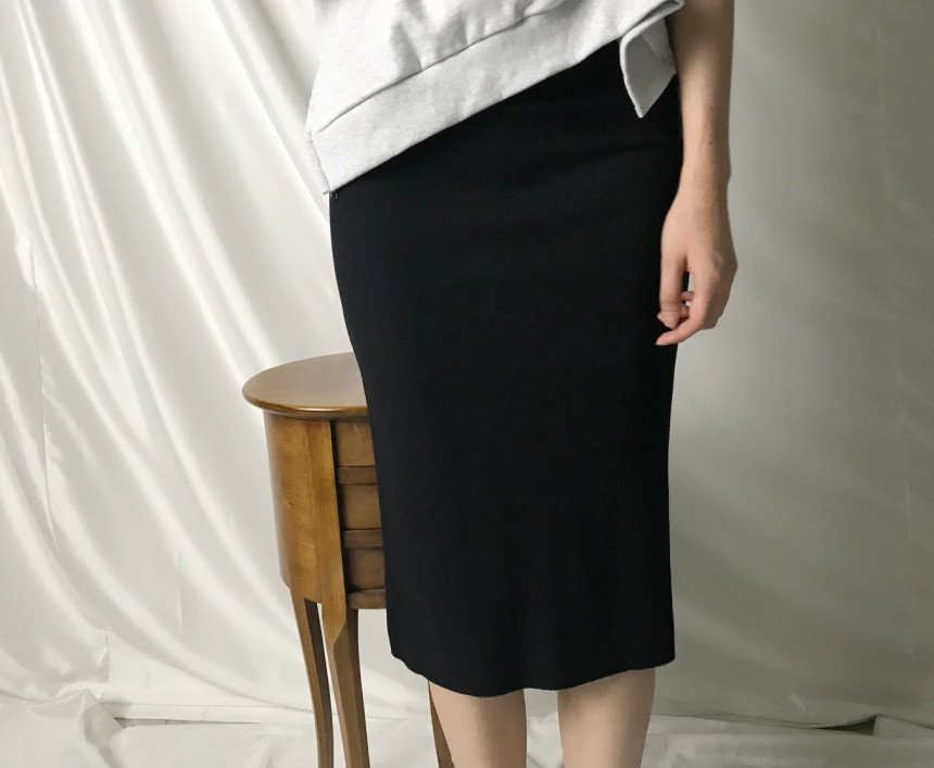 Goliath slim long skirt sofbending autumn H line k