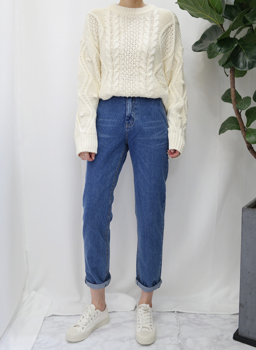 Korea Jeans Pants Rear Banding Exhaust Jeans Autum